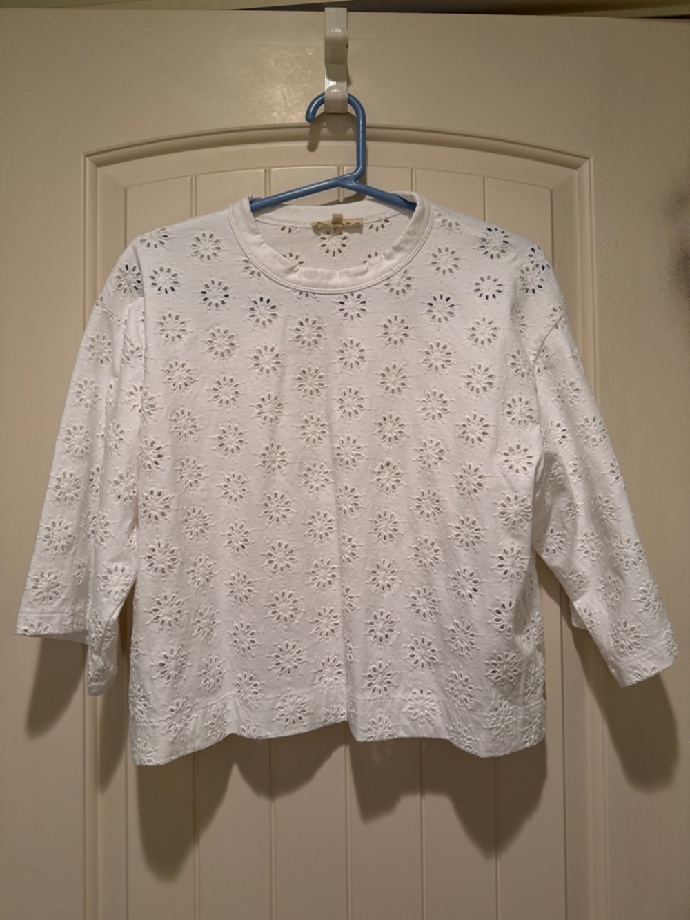 Madewell White Eyelet Floral Top